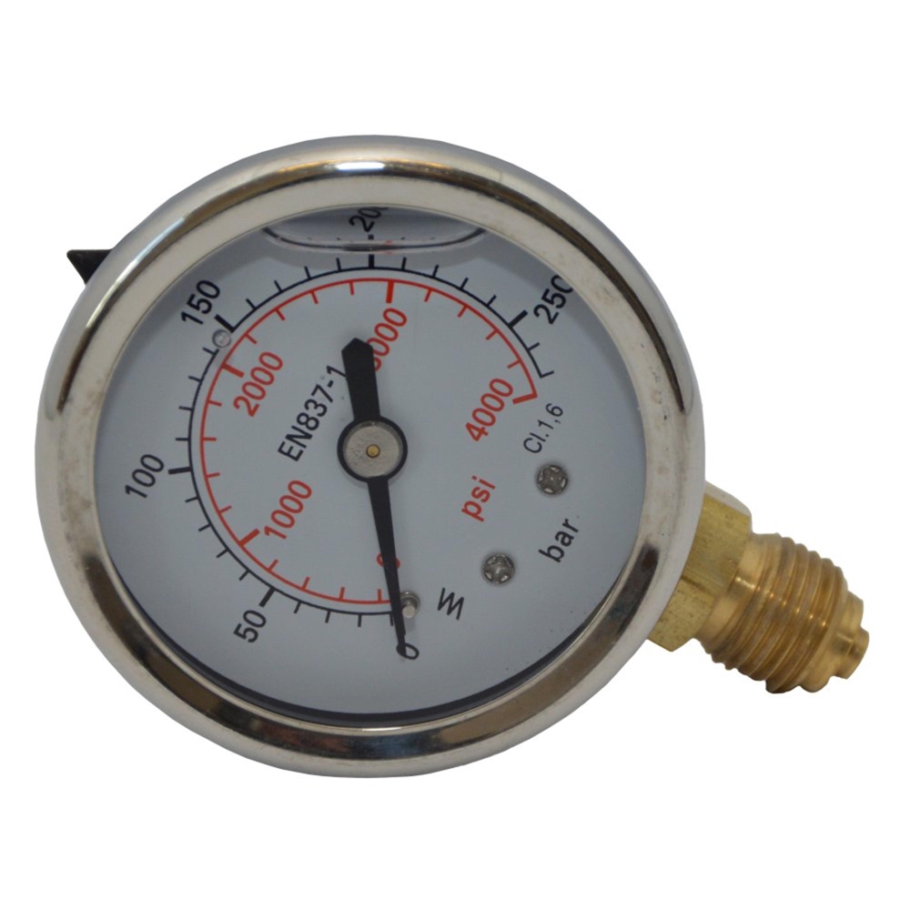 Manometer 63 mm 1/4"AG Edelstahl Glyzeringedämpft Hochdruckspezialist