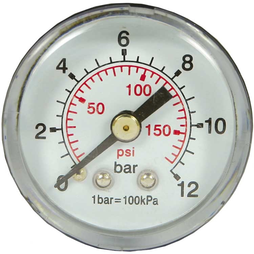 Manometer 40 mm 012 bar 1/8"AG Kunststoff Hochdruckspezialist